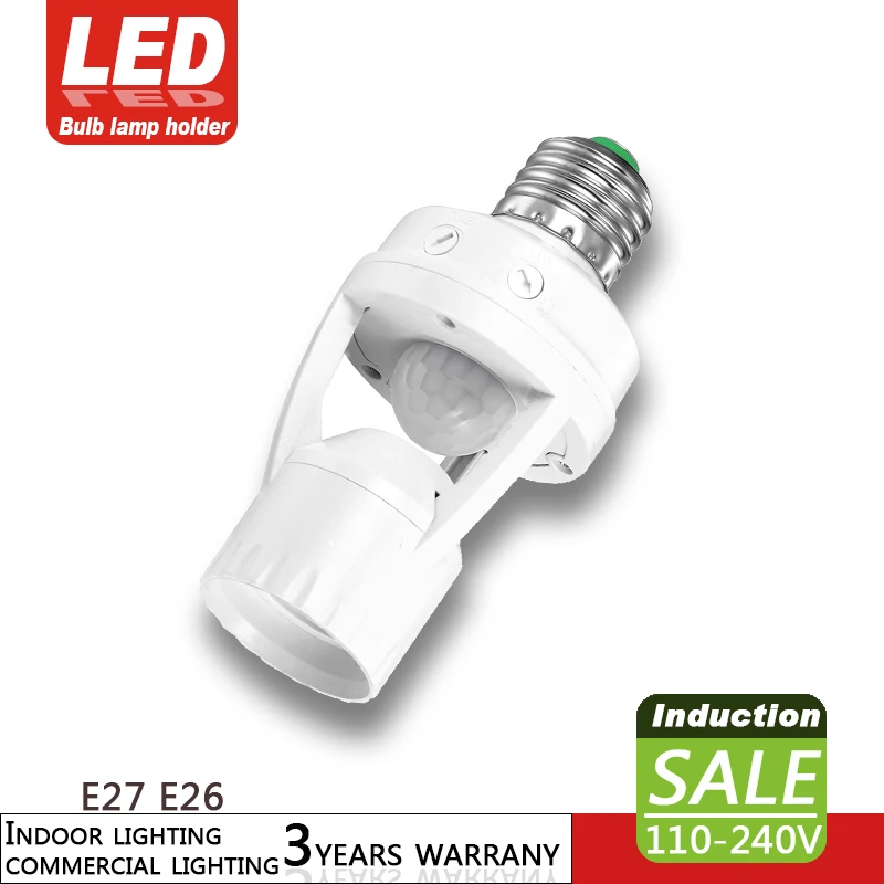 E27 E26 B22 lamp base human body induction lamp holder AC110-220V 360°PIR motion sensor infrared switch LED bulb lamp holder
E27 E26 B22 lamp base human body induction lamp holder AC110-220V 360°PIR motion sensor infrared switch LED bulb lamp holder