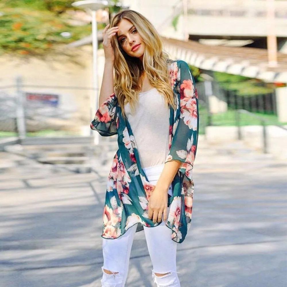 New Summer Kimono Cardigan Women Loose Large Size Chiffon Long Blouses Shirt Beach Shirts Sunscreen Clothing S-XL Floral Chiffon
New Summer Kimono Cardigan Women Loose Large Size Chiffon Long Blouses Shirt Beach Shirts Sunscreen Clothing S-XL Floral Chiffon