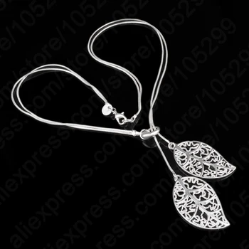 Brand Designer Vintage Double Leaves Pendant Necklaces Collier Femme 925 Sterling Silver Chain Women Elegant Necklace
Brand Designer Vintage Double Leaves Pendant Necklaces Collier Femme 925 Sterling Silver Chain Women Elegant Necklace