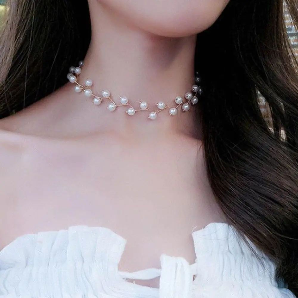 2017 Trendy Elegance Statement Necklace Charm Simulated Pearl Beads Choker Necklace For Women Kolye Collier Femme 
2017 Trendy Elegance Statement Necklace Charm Simulated Pearl Beads Choker Necklace For Women Kolye Collier Femme
