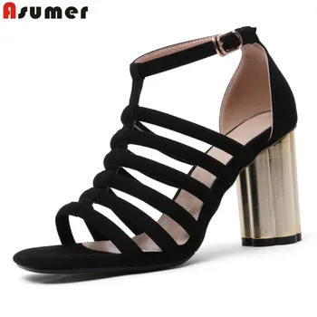 ASUMER 2020 New suede genuine leather gladiator sandals women shoes cut outs thick high heels sandals ladies summer shoes female
ASUMER 2020 New suede genuine leather gladiator sandals women shoes cut outs thick high heels sandals ladies summer shoes female