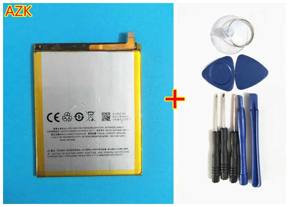 +Tools ! AZK New High quality New BA611 Battery for Meizu M5 Meizy Meilan 5 phone Battery 3070mAh
+Tools ! AZK New High quality New BA611 Battery for Meizu M5 Meizy Meilan 5 phone Battery 3070mAh