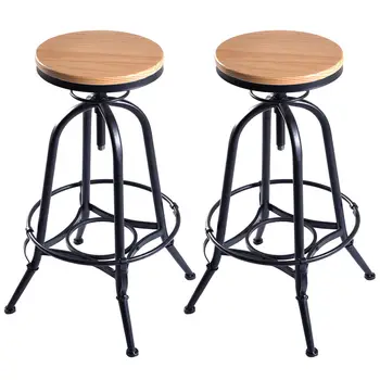 Giantex Set of 2 Vintage Bar Stools Industrial Wood Top Metal Design Pub Stool Chairs Adjustable Swivel Bar Stool 2*HW51305
Giantex Set of 2 Vintage Bar Stools Industrial Wood Top Metal Design Pub Stool Chairs Adjustable Swivel Bar Stool 2*HW51305