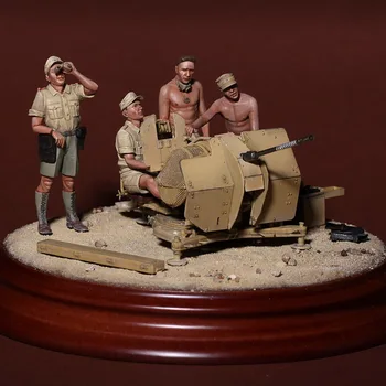 1/35 수지 피규어 모델 키트, DAK 승무원, 2 cm 플랙 38, 조립되지 않은 도색