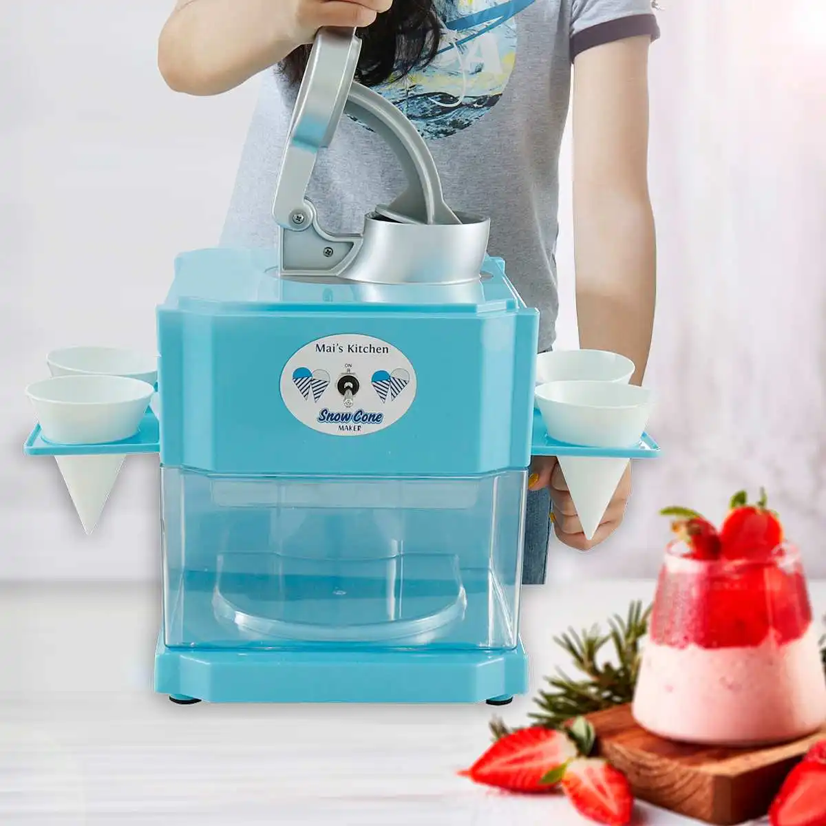 3L Electric Ice Crusher Shaver Maker DIY Slushy Sand Block Break Machine Home Kitchen Tools for Shaved Ice/Snow Cones/Slushies
3L Electric Ice Crusher Shaver Maker DIY Slushy Sand Block Break Machine Home Kitchen Tools for Shaved Ice/Snow Cones/Slushies
