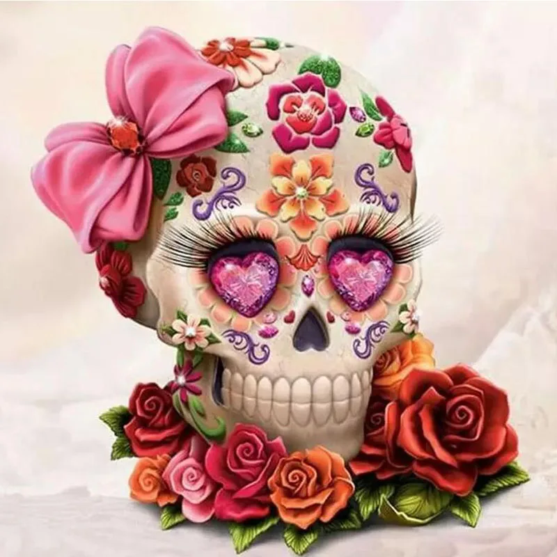DIY Skull Flower round Diamond Painting Embroidery Mosaic Cross Stitch Kit Needlework full Round Home Decor Craft gift
DIY Skull Flower round Diamond Painting Embroidery Mosaic Cross Stitch Kit Needlework full Round Home Decor Craft gift