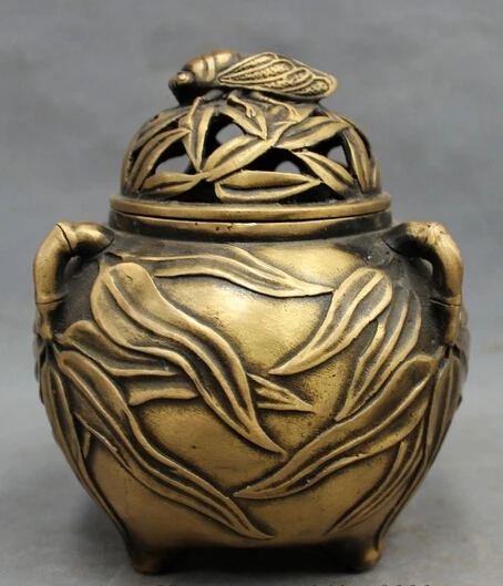 wholesale factory Chinese Bronze FengShui Fly Cicada Bamboo Leaf Statue Incense Burner Censer
wholesale factory Chinese Bronze FengShui Fly Cicada Bamboo Leaf Statue Incense Burner Censer