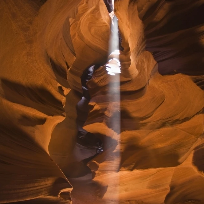 Antelope canyon a narrow canyon carved out of the sandstone found on the navajo nation reservation;Arizona united states