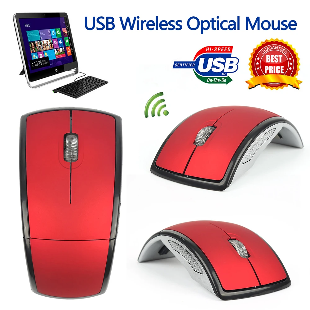 2.4G Wireless USB Optical Foldable Arc Mouse Snap-in Transceiver Portable Folding Mice with Micro-receiver USB for Laptop PC
2.4G Wireless USB Optical Foldable Arc Mouse Snap-in Transceiver Portable Folding Mice with Micro-receiver USB for Laptop PC