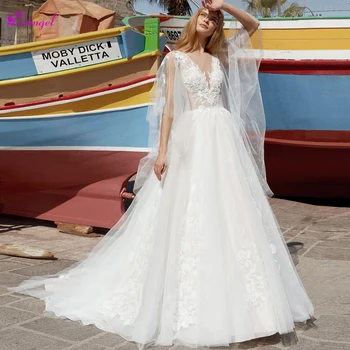 Detmgel Glamorous Appliques Sweep Train A-Line Wedding Dresses 2020 Elegant Scoop Neck Zipper Up Princess Bridal Gown Plus Size
Detmgel Glamorous Appliques Sweep Train A-Line Wedding Dresses 2020 Elegant Scoop Neck Zipper Up Princess Bridal Gown Plus Size
