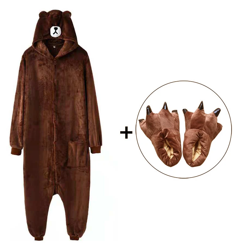 Kigurumi Bear Onesie Slippers Women Men Adult Animal Cartoon Brown Pajama Funny Festival Party Fancy Suit Zipper Button Overalls
Kigurumi Bear Onesie Slippers Women Men Adult Animal Cartoon Brown Pajama Funny Festival Party Fancy Suit Zipper Button Overalls