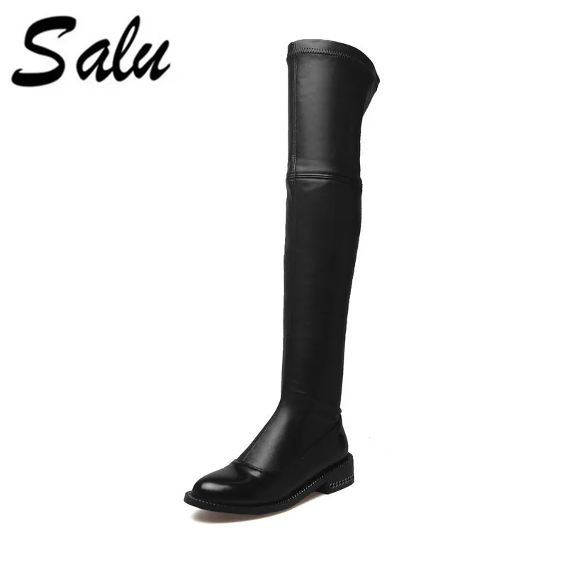 Salu elegant round toe high boots genuine leather women boots thick heel ladies shoes inside zipper knee-high boots
Salu elegant round toe high boots genuine leather women boots thick heel ladies shoes inside zipper knee-high boots
