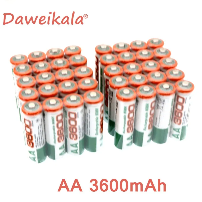 

20PCS lot Original AA 3600mAh 1.2 V Quanlity Rechargeable Battery AA 3600mAh NI-MH 1.2V Rechargeable 2A Battery