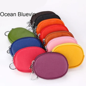

OCEAN BLUEVIN New Hot Sale Explosion Leather Personality Mini Purse Key Bag Bus Card Package Makeup Oval Small Purse