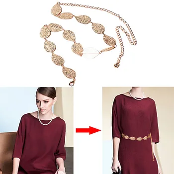 Gold Silver Female Belt Lady Girls Thin Metal Leaves Shape Wedding Waistband Women Girls Stretch Skinny Belt
Gold Silver Female Belt Lady Girls Thin Metal Leaves Shape Wedding Waistband Women Girls Stretch Skinny Belt
