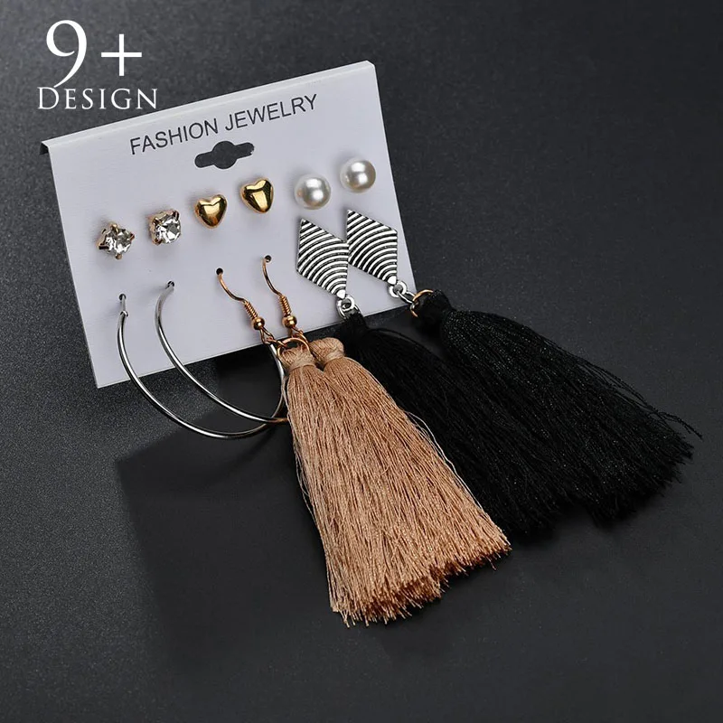 6pairs/set Boho Mix Style Earrings Set Fashion Women Long Tassel Hanging Earrings Jewelry Small Crystal Stud Earrings Kit
6pairs/set Boho Mix Style Earrings Set Fashion Women Long Tassel Hanging Earrings Jewelry Small Crystal Stud Earrings Kit