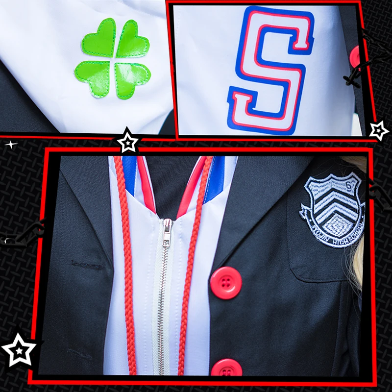 Coshome Persona 5 Ann Takamaki Cosplay Costumes 4PCSSet School Girls Uniforms Jacket Hoodie Skirt Socks For Halloween Party (4)