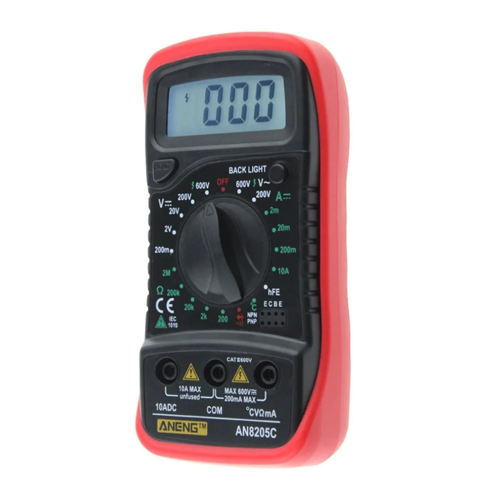Professional Digital Multimeter Thermometry Ammeter Voltmeter Ohm Meter TesterAN8205C LCD Display AC/DC
Professional Digital Multimeter Thermometry Ammeter Voltmeter Ohm Meter TesterAN8205C LCD Display AC/DC