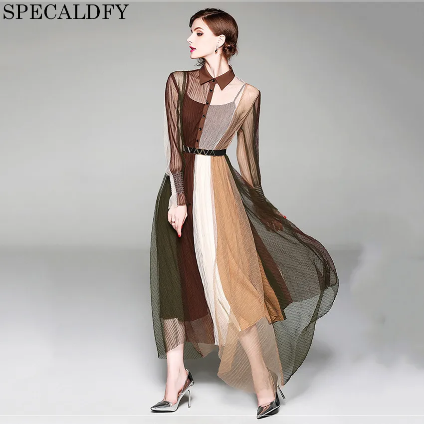 High Quality Women Fashion 2018 Spring Women Mesh Dress Long Sleeve Sexy Patchwork Maxi Dresses Party Runway Dresses Belt
High Quality Women Fashion 2018 Spring Women Mesh Dress Long Sleeve Sexy Patchwork Maxi Dresses Party Runway Dresses Belt