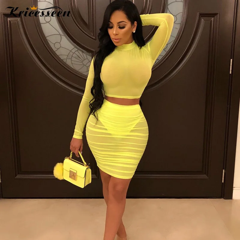 Kricesseen Sexy See Through 2 Piece Skirt Set Women Outfits Long Sleeve Crop Top+Bodycon Suits Two Piece Tracksuit Matching Sets
Kricesseen Sexy See Through 2 Piece Skirt Set Women Outfits Long Sleeve Crop Top+Bodycon Suits Two Piece Tracksuit Matching Sets