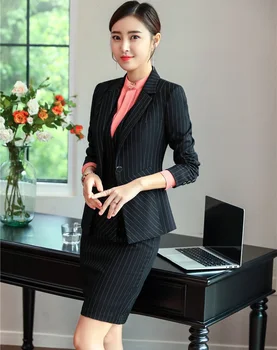 Formal Uniform Designs 3 Pieces With Jackets and Skirt and Vest Coat & Waistcoat Women Business Suits Ladies Office Sets Striped
Formal Uniform Designs 3 Pieces With Jackets and Skirt and Vest Coat & Waistcoat Women Business Suits Ladies Office Sets Striped