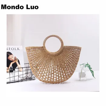 2018 Women Solid Color Hand-woven Girl Korean Version Beach Knitting Hollow Out Straw Woven Bag 
2018 Women Solid Color Hand-woven Girl Korean Version Beach Knitting Hollow Out Straw Woven Bag