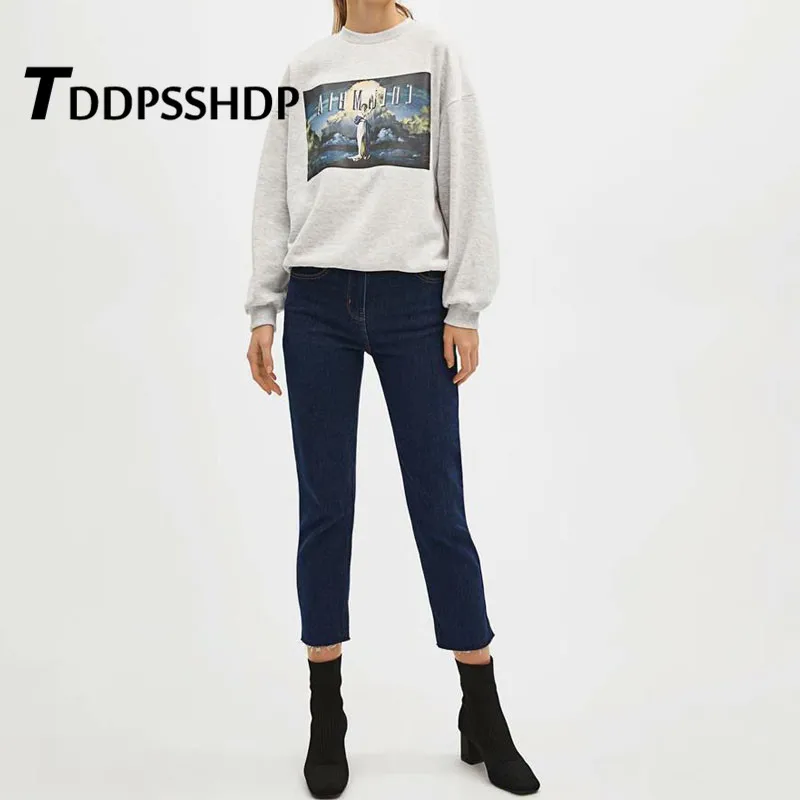 Character and English Alphabet Printing Women Sweatshirt 2019 Spring Casual Loose Female Tops
Character and English Alphabet Printing Women Sweatshirt 2019 Spring Casual Loose Female Tops