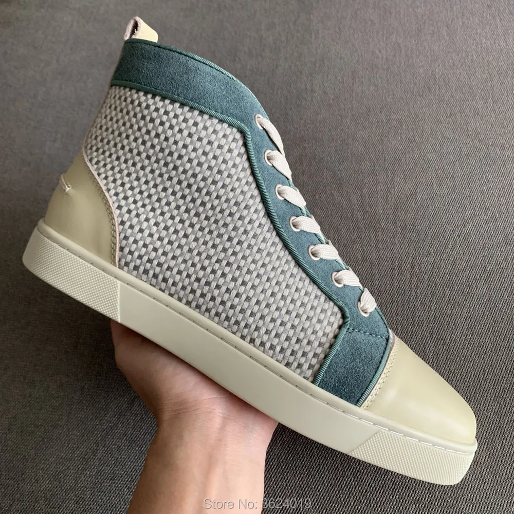 High Top Casual cl andgz Blue Weaving leather Spikes Lace up Sports Shoes Red bottom For Men Flat Sneakers Loafers Footwear
High Top Casual cl andgz Blue Weaving leather Spikes Lace up Sports Shoes Red bottom For Men Flat Sneakers Loafers Footwear