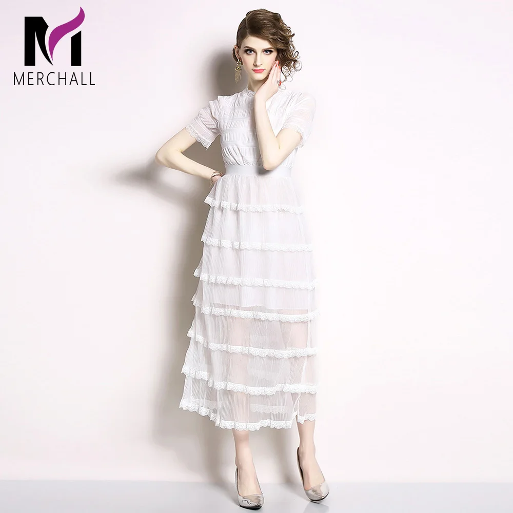Merchall 2019 Runway Designer White Lace Dress Women's Short Sleeve Maxi Layared Cake Dress Female Hollow Out Elegant Long Dress
Merchall 2019 Runway Designer White Lace Dress Women's Short Sleeve Maxi Layared Cake Dress Female Hollow Out Elegant Long Dress