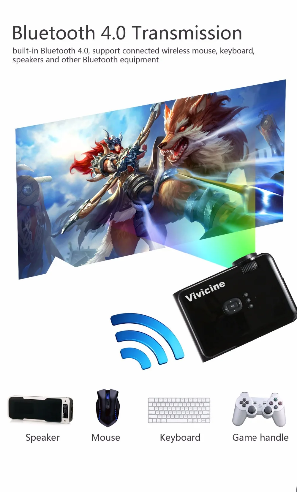 Vivicine Newest Android 6.0 Projector(4)