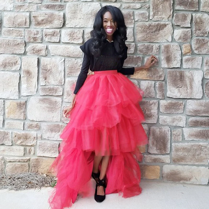 High Street Rose Red High Low Tulle Skirts 2019 Zipper Ruffles Tiered Long Tutu Skirt Women Female Tutu Skirt Faldas Saia Jupe
High Street Rose Red High Low Tulle Skirts 2019 Zipper Ruffles Tiered Long Tutu Skirt Women Female Tutu Skirt Faldas Saia Jupe
