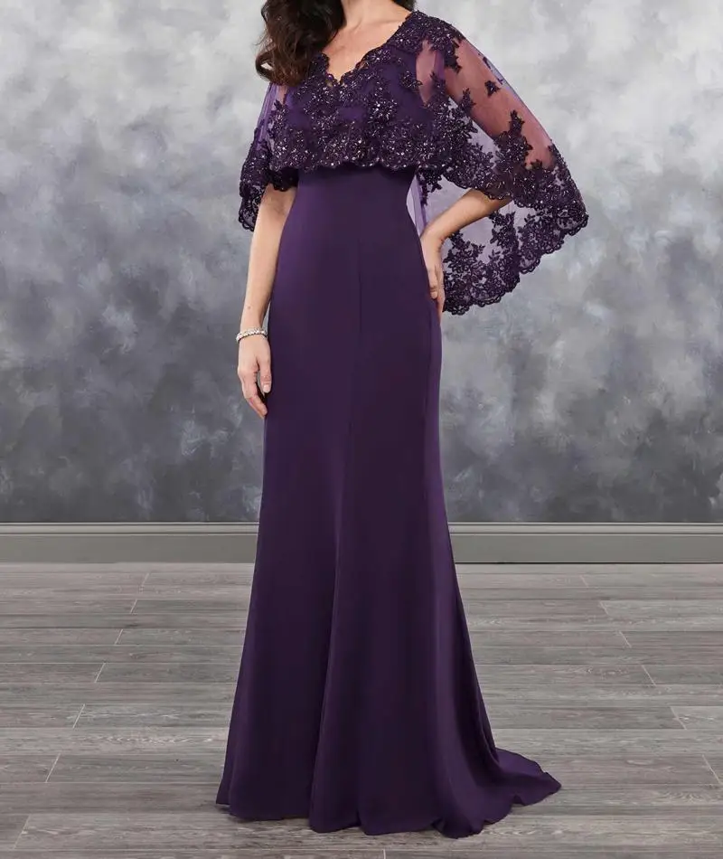 Evening Gown Bolero Sheer Vestido Novia Applique Shining Sequins 2018 Arrival Chiffon Dark Purple Mother of the bride dresses
Evening Gown Bolero Sheer Vestido Novia Applique Shining Sequins 2018 Arrival Chiffon Dark Purple Mother of the bride dresses