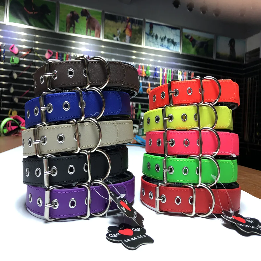 Adjustable Pet Dog Collar Soft Lether Padded Waterproof PVC Dog Collar with Double Dring Durable Heavy Duty for Medium Large Dog
Adjustable Pet Dog Collar Soft Lether Padded Waterproof PVC Dog Collar with Double Dring Durable Heavy Duty for Medium Large Dog