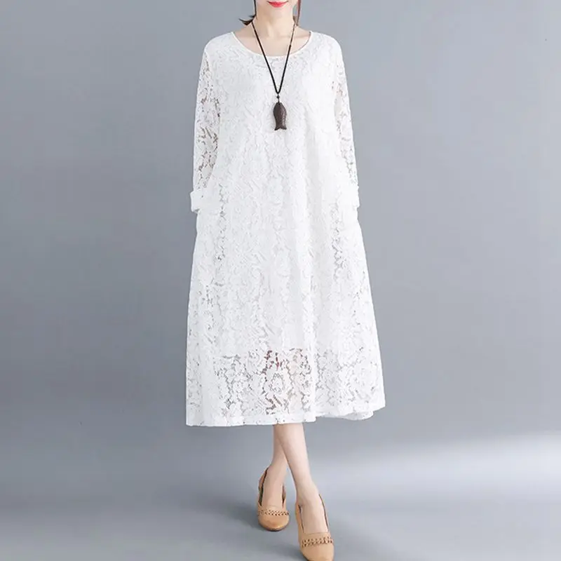 Women Lace Dress Women Lady Vestidos Black Red White Female Loose Long Sleeve Evening Party Sexy Elegant Dresses Big Size M-3XL
Women Lace Dress Women Lady Vestidos Black Red White Female Loose Long Sleeve Evening Party Sexy Elegant Dresses Big Size M-3XL