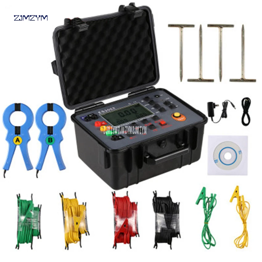 LCD Digital Double-clamp Earth Resistance Tester Ground Resistance Voltage Meter Lightning Rod Measuring Instrument Tools ES3002
LCD Digital Double-clamp Earth Resistance Tester Ground Resistance Voltage Meter Lightning Rod Measuring Instrument Tools ES3002