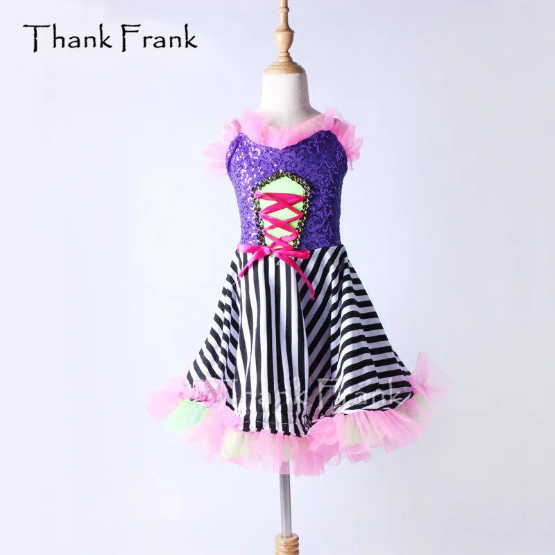 Thank Frank Ruffle Neckline Camisole Latin Dress Girls Adult Purple Sequin Stripe Contemporary Dance Costume C363
Thank Frank Ruffle Neckline Camisole Latin Dress Girls Adult Purple Sequin Stripe Contemporary Dance Costume C363