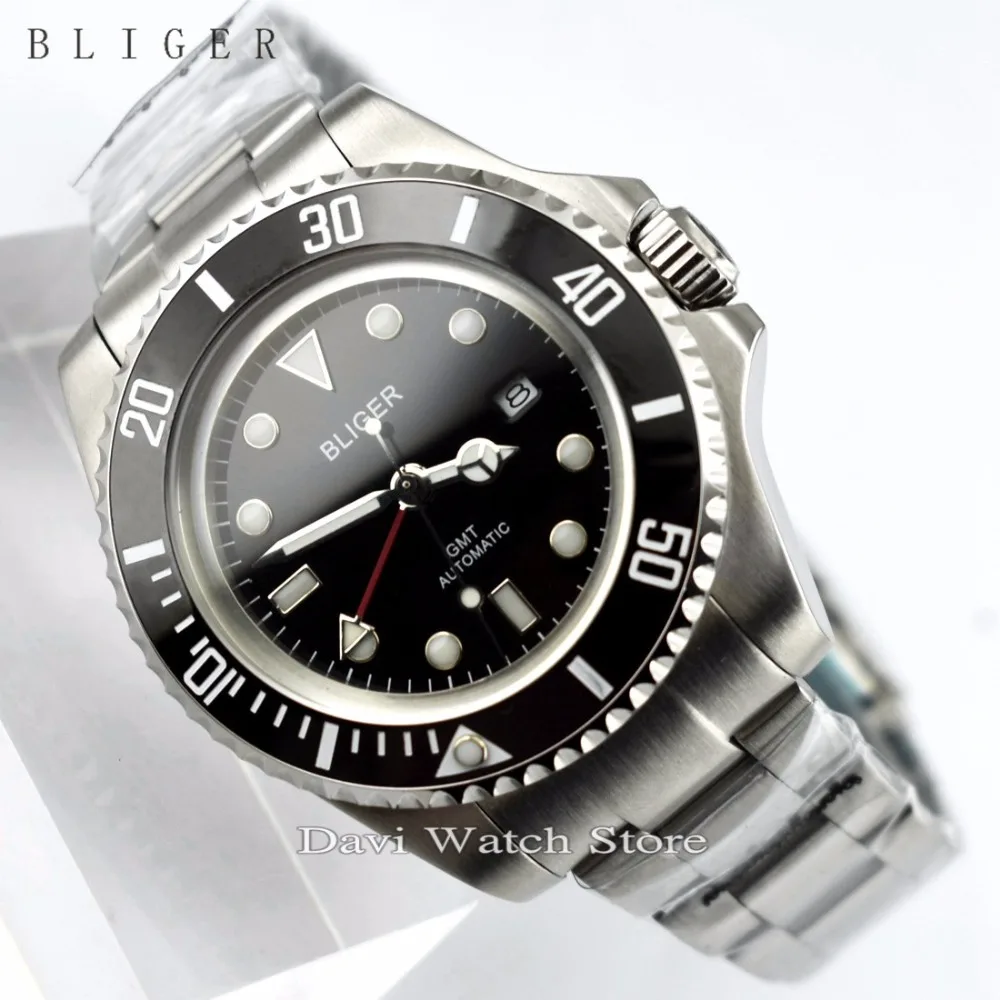 43MM BLIGER BLACK DIAL CERAMIC BEZEL LUMINOUS GMT DATE AUTOMATIC MEN WATCH
43MM BLIGER BLACK DIAL CERAMIC BEZEL LUMINOUS GMT DATE AUTOMATIC MEN WATCH