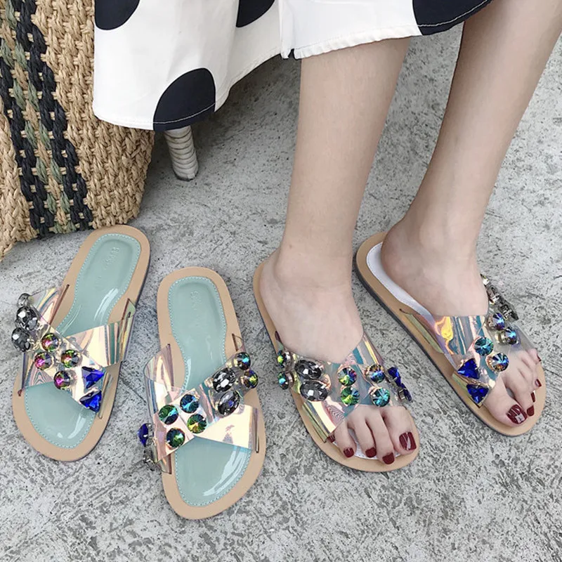 2019 New Crystal Women Slippers Flat Shoes Transparent Sandals Women Beach Shoes Casual Slides
2019 New Crystal Women Slippers Flat Shoes Transparent Sandals Women Beach Shoes Casual Slides