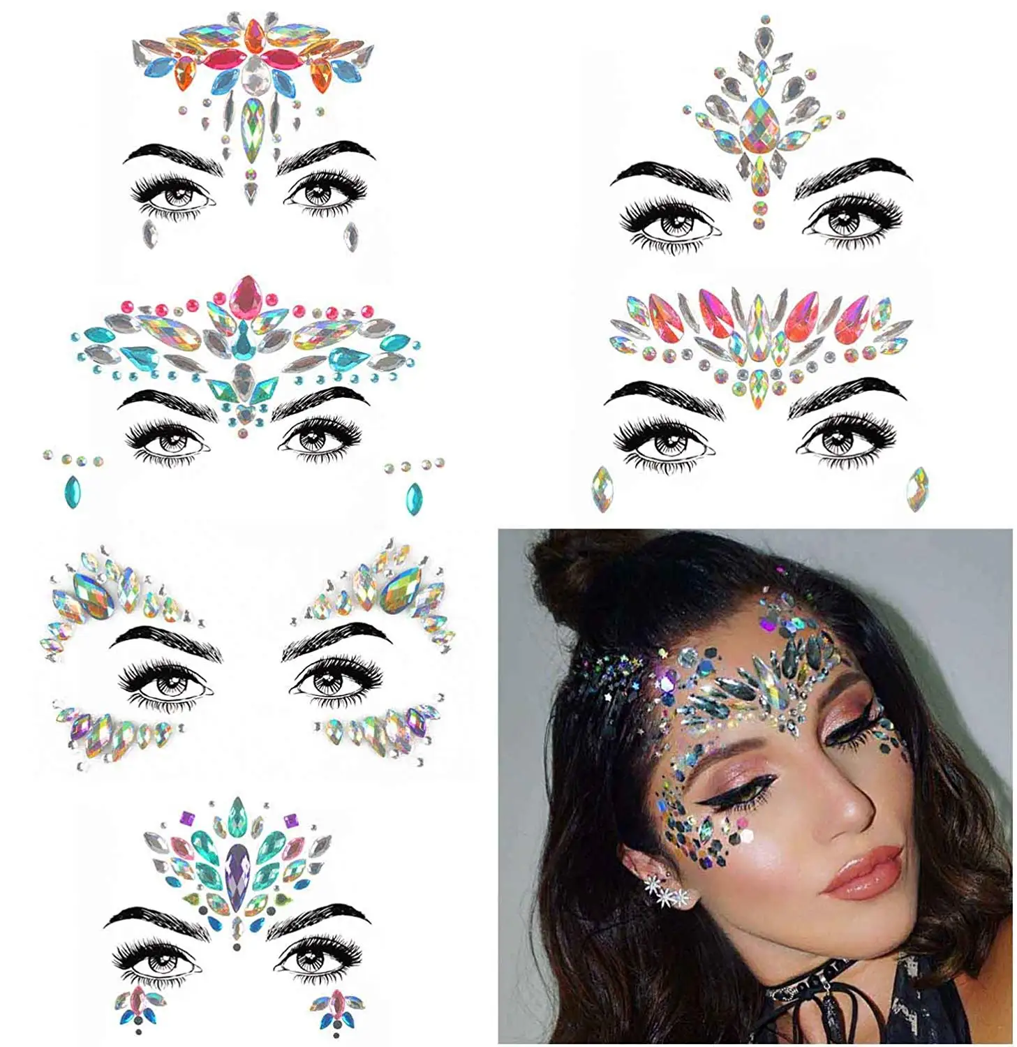 FEECOLOR Sets OF 6 Rhinestone Mermaid Face Jewels Tattoo - BODY STICKERS Crystal Tears Gem Stones Bindi Temporary Stickers
FEECOLOR Sets OF 6 Rhinestone Mermaid Face Jewels Tattoo - BODY STICKERS Crystal Tears Gem Stones Bindi Temporary Stickers