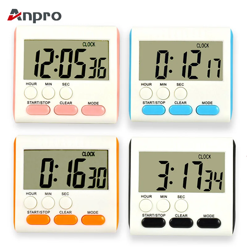 Anpro Digital Kitchen Timer Large Display Electronic Loud Alarm Cooking Timer 24 Hour Magnetic Backing Count Down Timer Reminder
Anpro Digital Kitchen Timer Large Display Electronic Loud Alarm Cooking Timer 24 Hour Magnetic Backing Count Down Timer Reminder