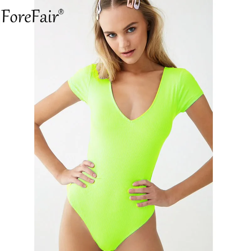 Forefair Women Skinny Sexy Bodysuit Summer 2019 Ladies Black White Slim V Neck Short Sleeve Neon Bodysuit
Forefair Women Skinny Sexy Bodysuit Summer 2019 Ladies Black White Slim V Neck Short Sleeve Neon Bodysuit