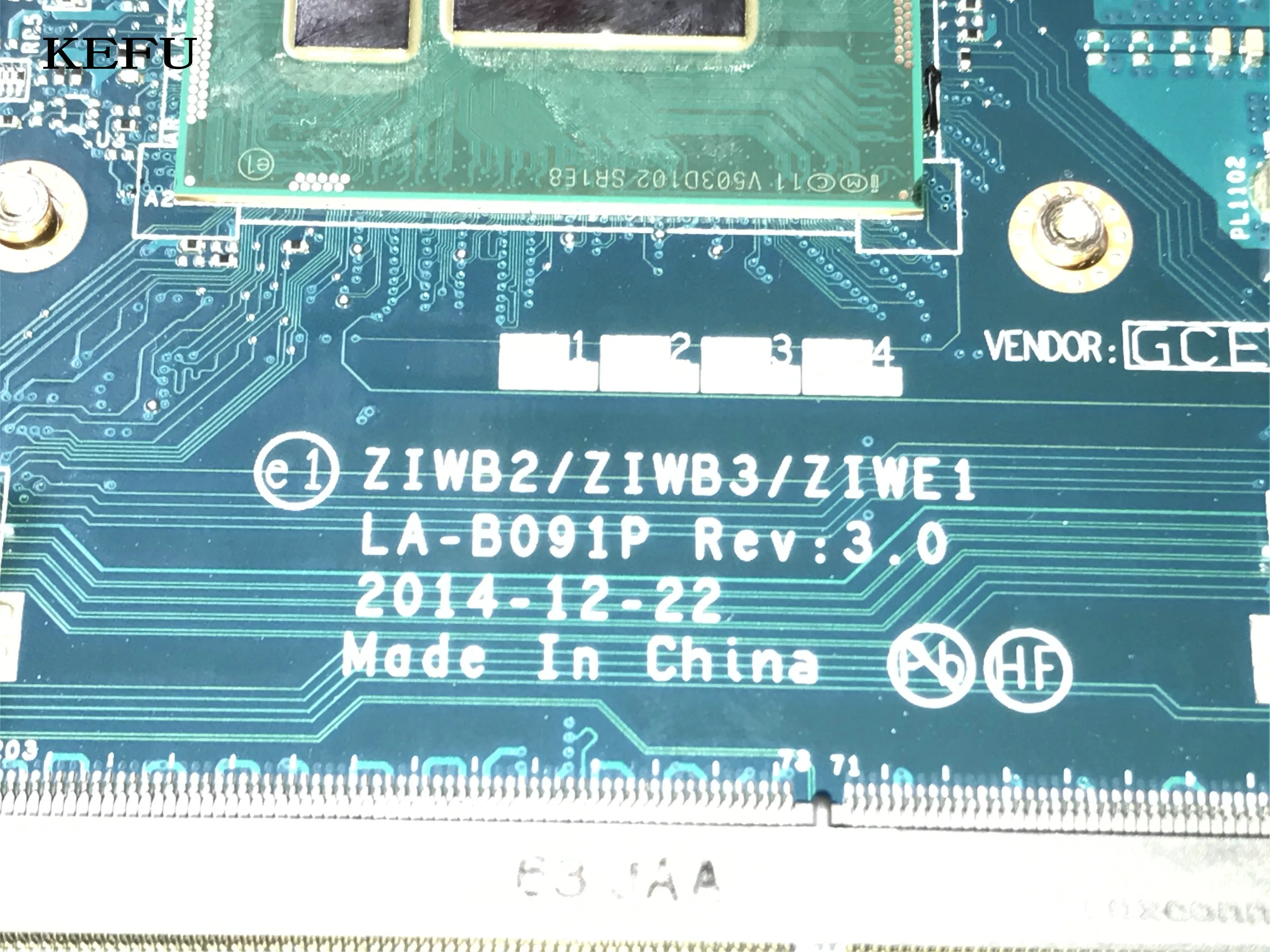 KEFU NEW HOT IN RUSSIA ZIWB2 / ZIWB3 / ZIWE1 LA-B091P for Lenovo B50-70 Laptop motherboard WITH PROCESSOR 3558U COMPARE PLEASE
KEFU NEW HOT IN RUSSIA ZIWB2 / ZIWB3 / ZIWE1 LA-B091P for Lenovo B50-70 Laptop motherboard WITH PROCESSOR 3558U COMPARE PLEASE