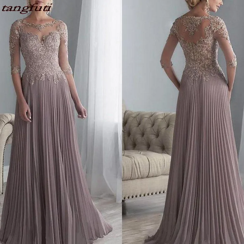 Mother Of The Bride Dresses Long 2019 Chiffon Pleated Lace Applique A Line With 1/2 Sleeves Women Party Wedding Formal Evening
Mother Of The Bride Dresses Long 2019 Chiffon Pleated Lace Applique A Line With 1/2 Sleeves Women Party Wedding Formal Evening