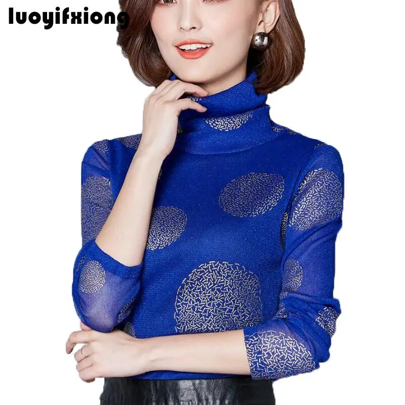 Luoyifxiong Women Blouses 2019 Autumn Turtleneck Long Sleeve Lace Blouse Fashion Polka Dot Print Women Shirts Slim Women Tops
Luoyifxiong Women Blouses 2019 Autumn Turtleneck Long Sleeve Lace Blouse Fashion Polka Dot Print Women Shirts Slim Women Tops