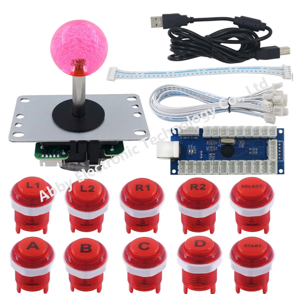 SJ @ JX DIY Kit механический кнопочный переключатель светодиодный аркадный джойстик