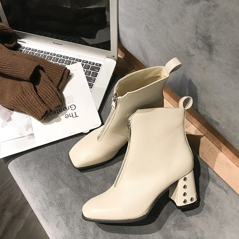 Metal Decorate thick heels riding botines new winter women boots front zip design ankle boot women high heels plush shoes woman
Metal Decorate thick heels riding botines new winter women boots front zip design ankle boot women high heels plush shoes woman
