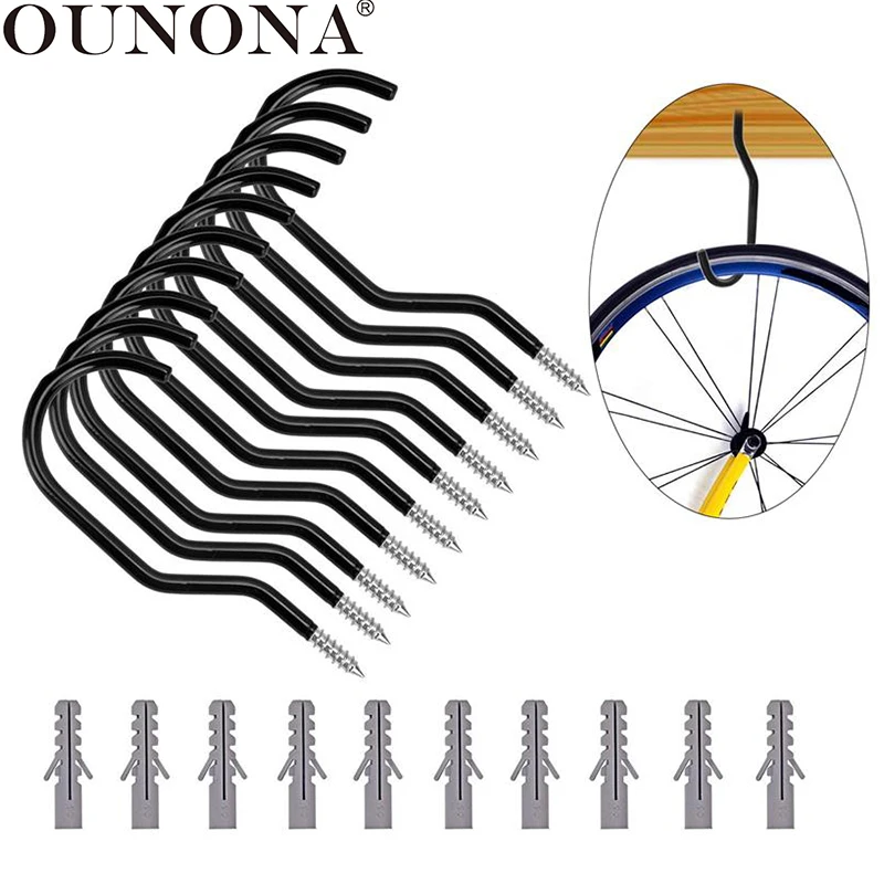 OUNONA 10 Pcs Bike Hook Heavy Duty Bike Hanger Bike Storage Hooks with 10 Pcs Bolts for Garage Wall and Ceiling
OUNONA 10 Pcs Bike Hook Heavy Duty Bike Hanger Bike Storage Hooks with 10 Pcs Bolts for Garage Wall and Ceiling