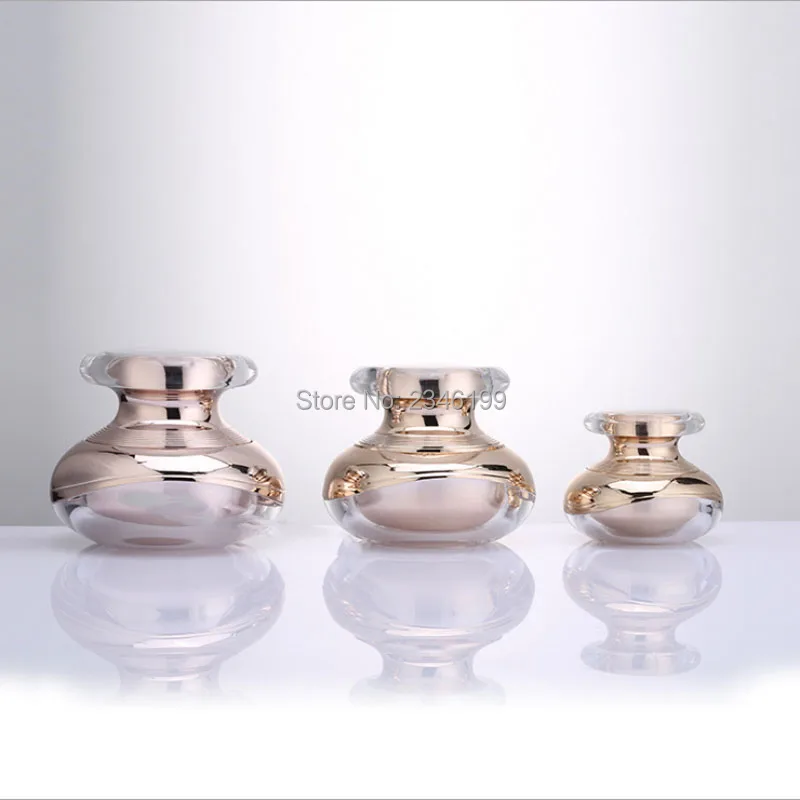 Acrylic Cream Jar 50g Rose Gold Lotion Pump Bottle Emulsion Pump 100ml Acrylic Cosmetic Container Empty Cosmetic Packaging