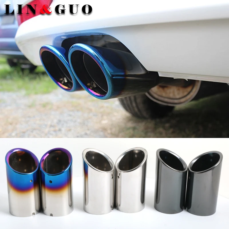 

Car Auto Exhaust Muffler Tip Stainless Steel Pipe for VW Tiguan Volkswagen Tiguan 2011 2012 2013 2014 car styling