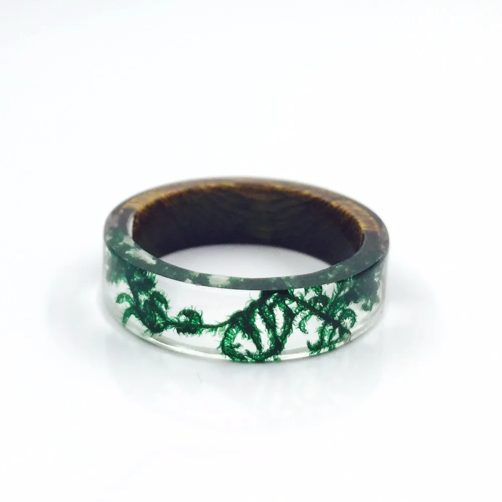 Handmade Wood and Resin Rings Green Moss Transparent Rings for Women Men Vintage Jewelry Bague Femme Best Gifts TN-0137
Handmade Wood and Resin Rings Green Moss Transparent Rings for Women Men Vintage Jewelry Bague Femme Best Gifts TN-0137